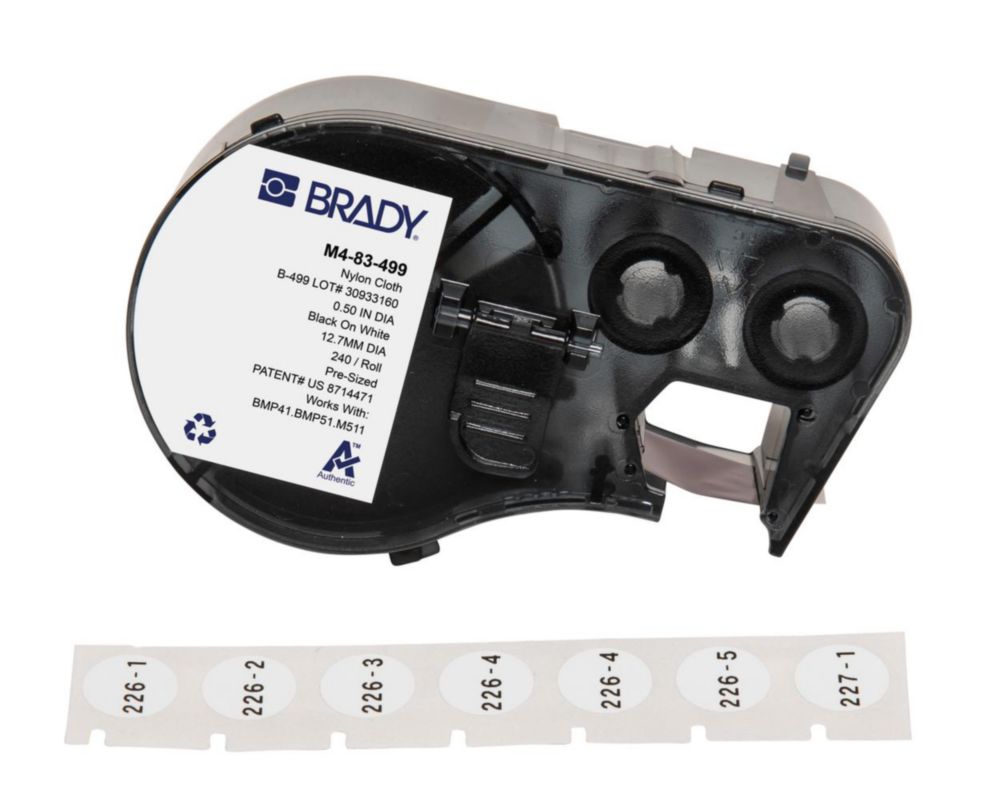 Etiketten für Etikettendrucker M510, Nylongewebe B-499, rund