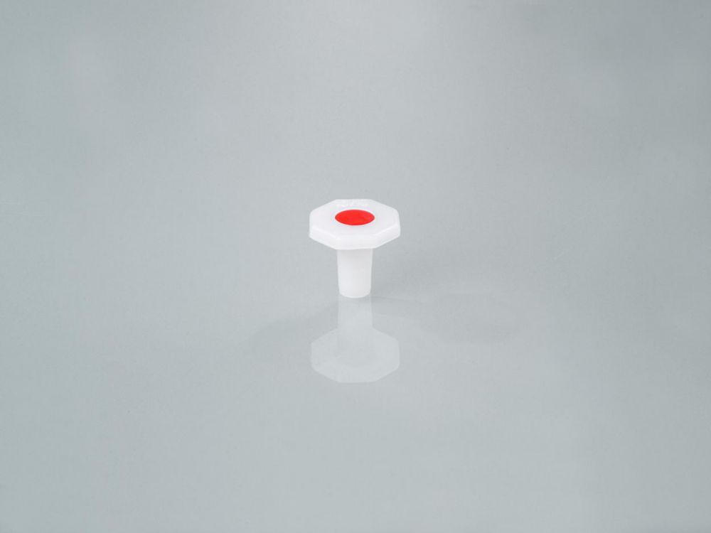 PE-Stopfen NS 10/19, 8,2x10 mm hohl mit Dichtringen und Achtkant-Griff