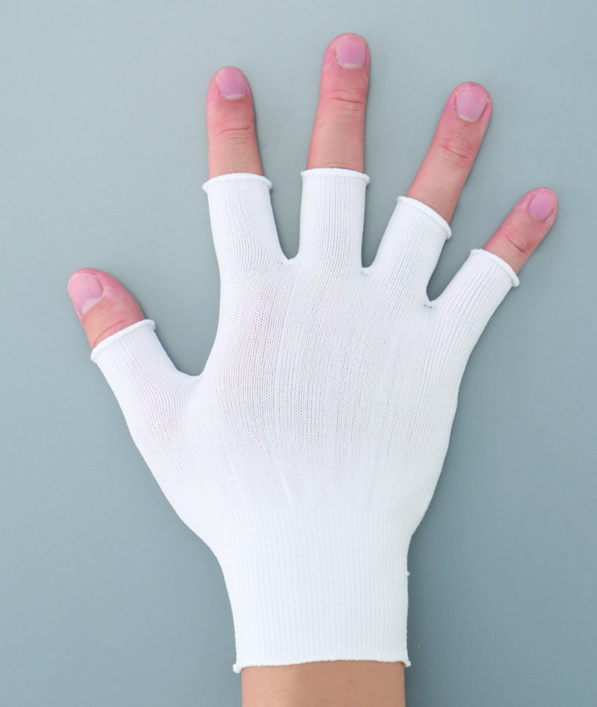 Halb-Finger-Handschuh, ASPURE, weiß, Nylon