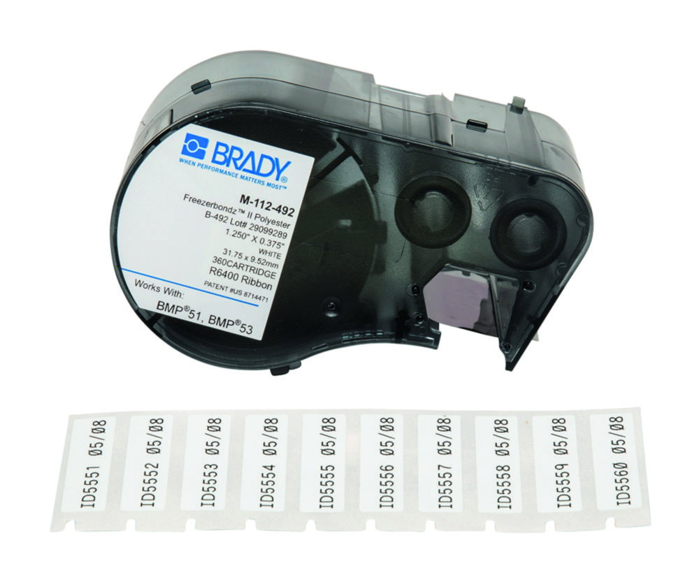 Etiketten für Etikettendrucker BMP®51, rechteckig | Typ: M-112-492, Farbe: schwarz auf weiß