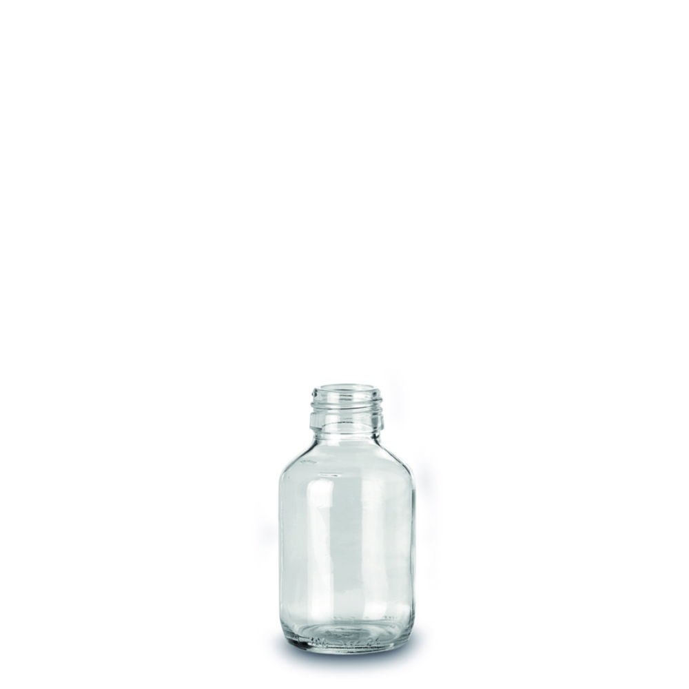 Enghalsflaschen, Kalk-Soda-Glas, klar, PP 28