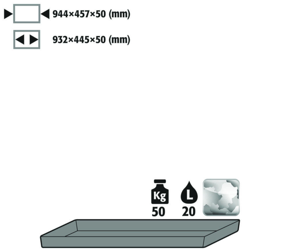 Auffangwanne inkl.Bodenträger für U.195/130.95