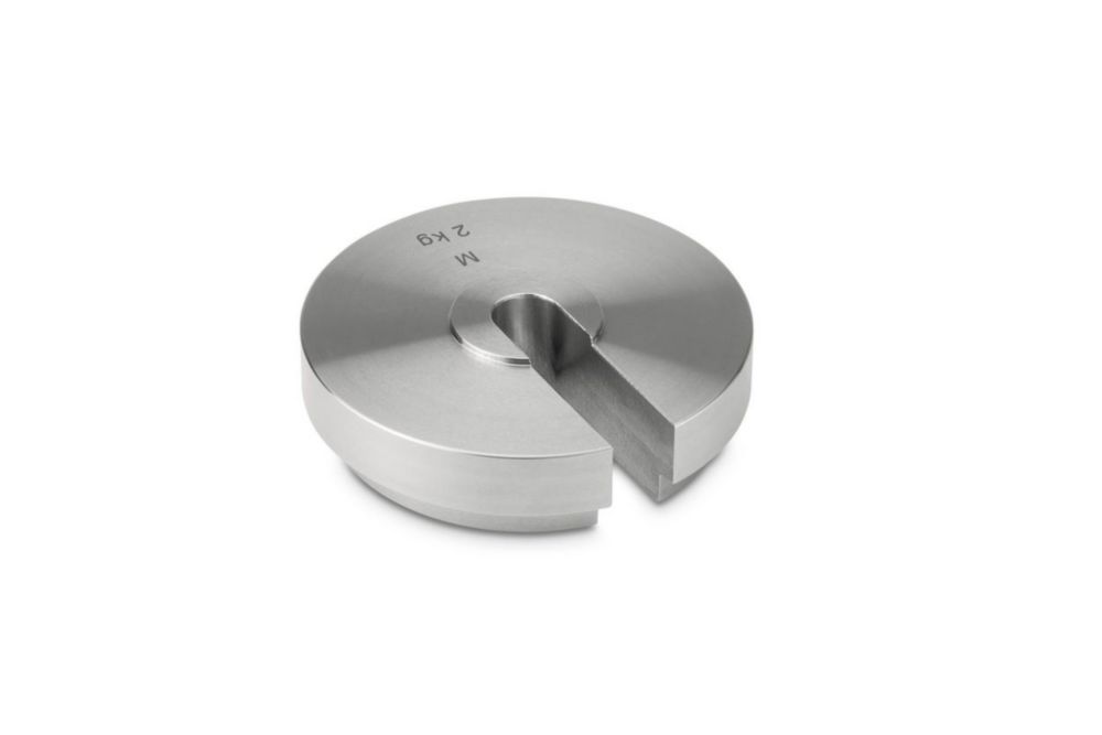 M1 2 kg Prüfgewicht Schlitzgewicht (Typ B), Edelstahl feingedreht