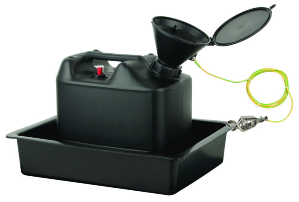 Entsorgungseinheit, mit Sicherheitstrichter, Auffangwanne und Füllstandskontrolle, HDPE, elektrisch ableitfähig
