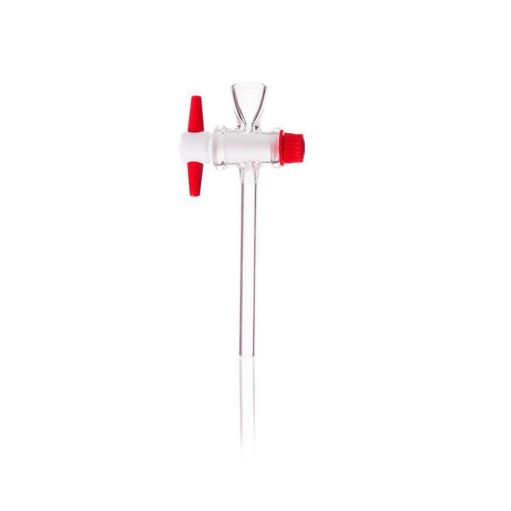 Scheidetrichterhähne mit kurzem Trichter, komplett mit PTFE-Küken, Bohrung 4 mm, NS 18,8, DURAN