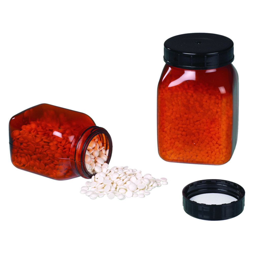 Vierkant-Weithalsdosen, PVC, braun