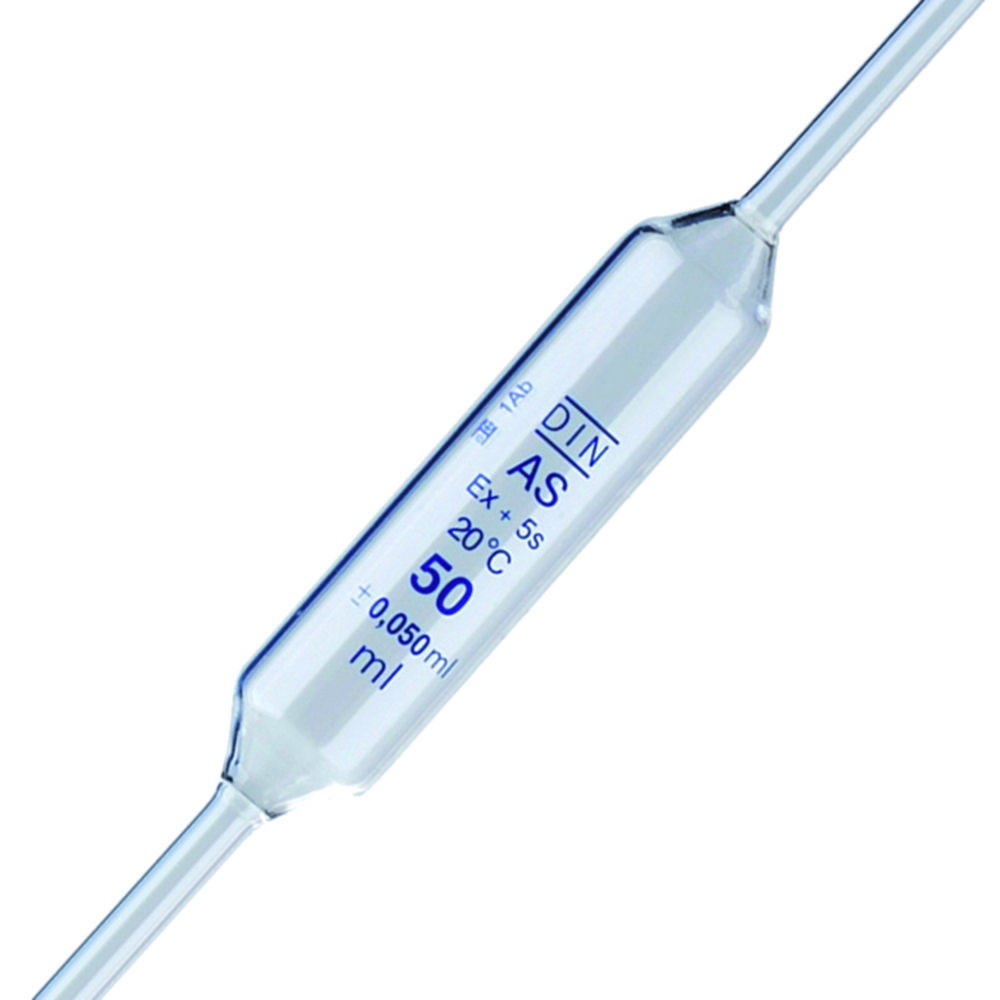 LLG-Vollpipetten, Glas, Klasse AS, 1 Marke, blau graduiert