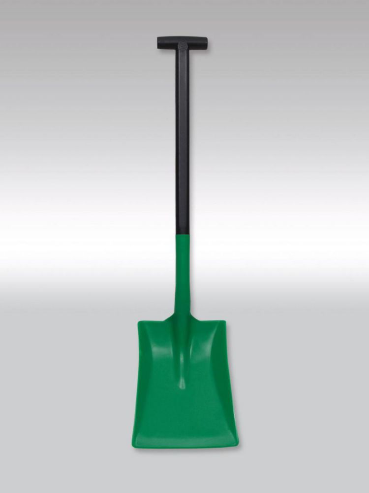Schaufel zweitlg. 32x25 cm, grün Gesamtlänge 97 cm, PP Griff T, Industrie