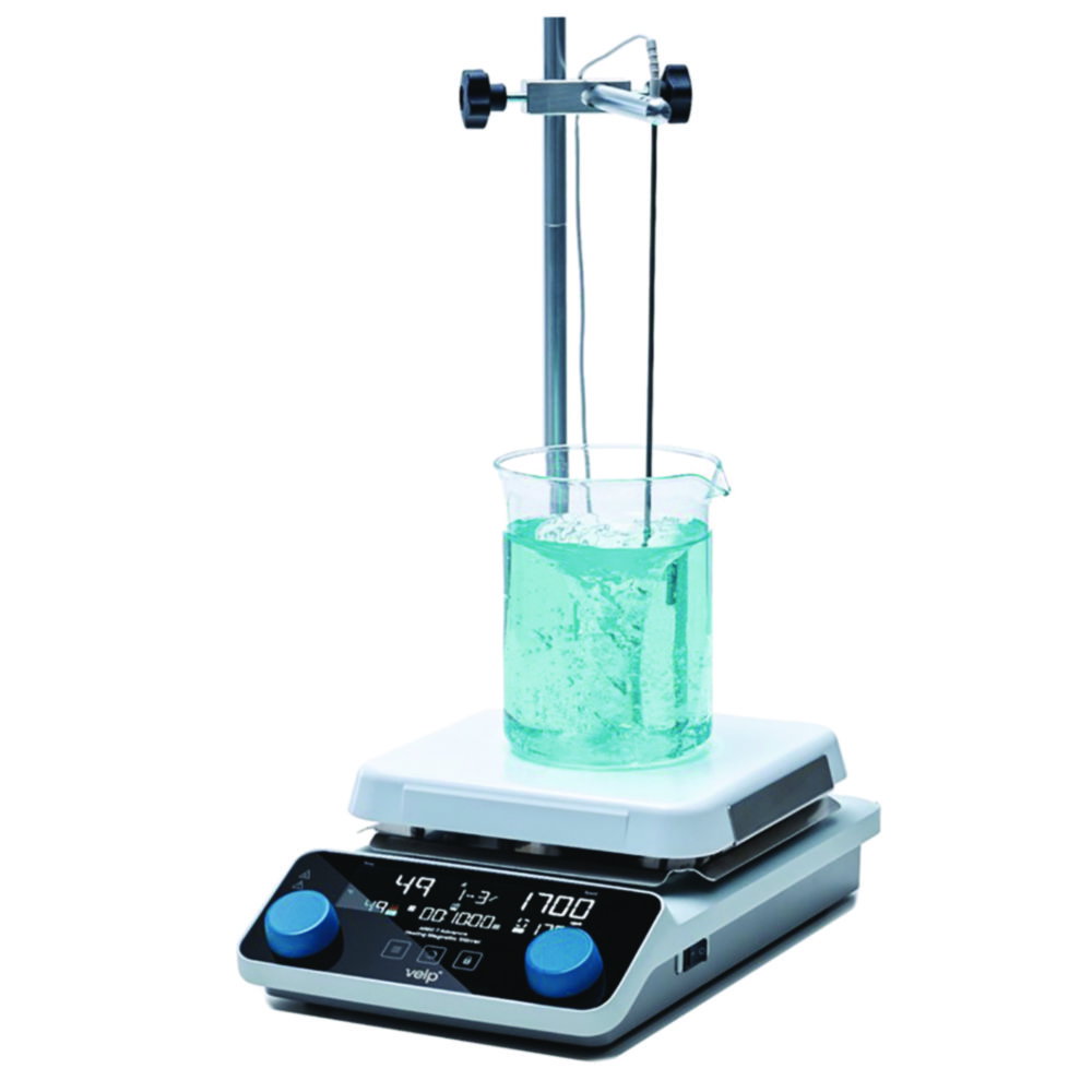 Magnetrührer mit Heizung AREC 7 Advance System, mit Temperaturfühler, Stab und Klemme