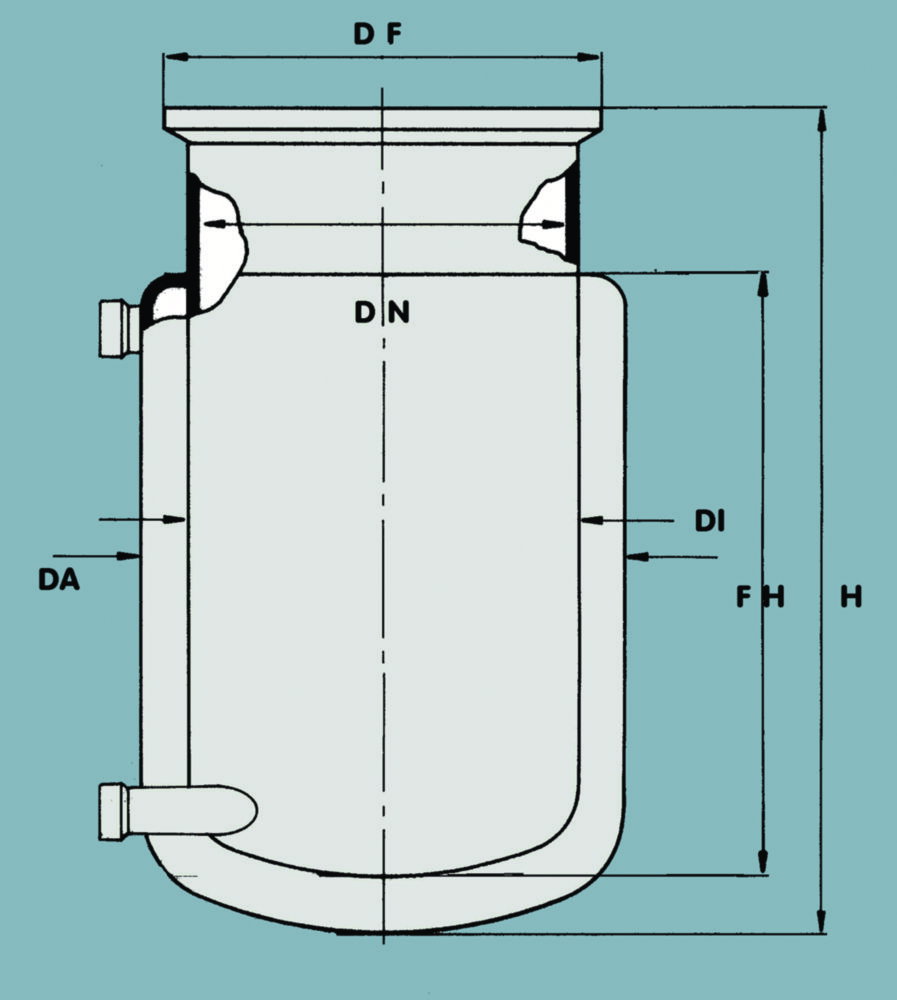 Planschliff-Reaktionsgefäße | Nennvolumen: 5000 ml, DN: 150