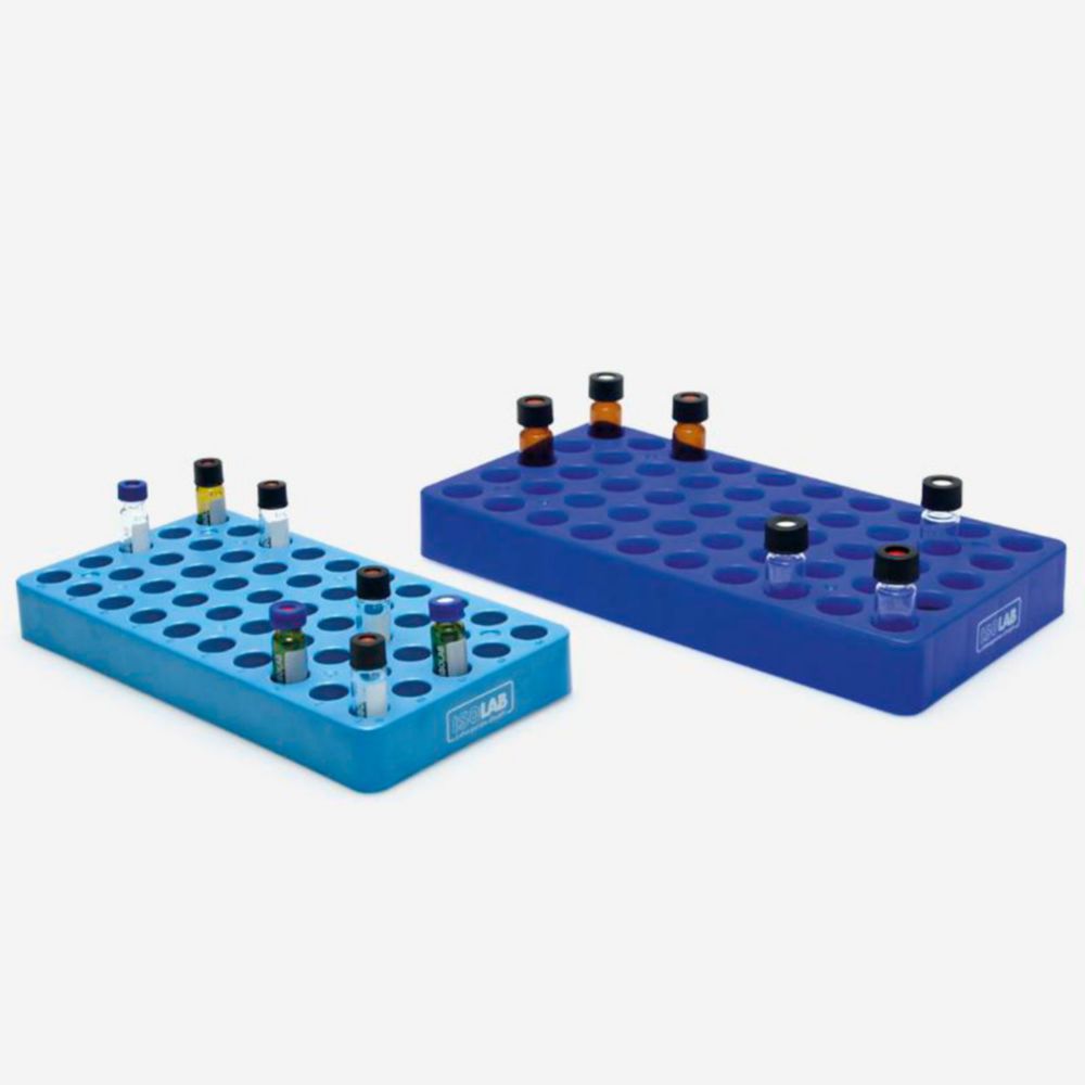 Racks für Rollrandfläschen 5x10, dunkel blau Vials Durchmesser 14,75 mm