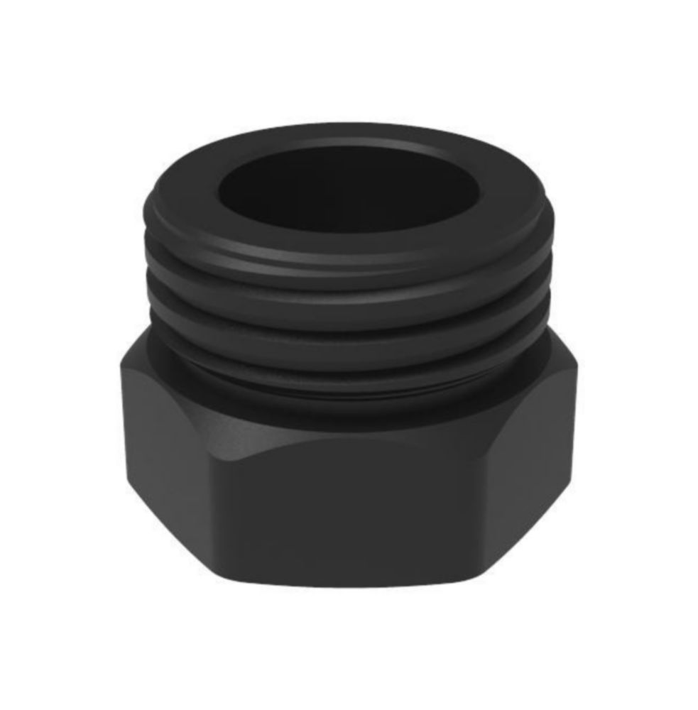 Adapter für Trichter mit mechanischem Füllstand S60 (w) auf GL45 (m), PE-HD mit Anschluss M12x1 für mechan. Füllstandsanzeige, 2-farbig rot/grün