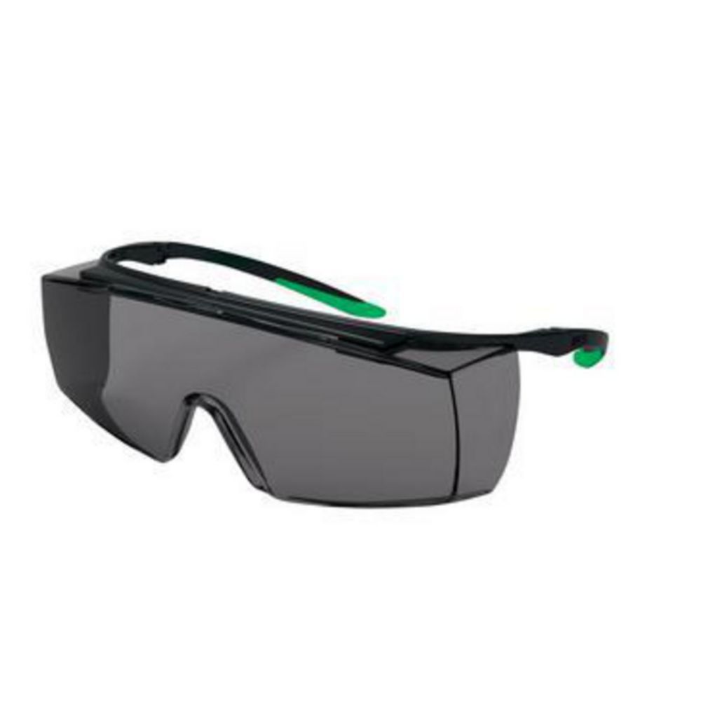 Schutzbrille super f OTG 9169 Farbe: schwarz/grün, Scheibe: PC grau Schweißerschutz 3, infradur AF