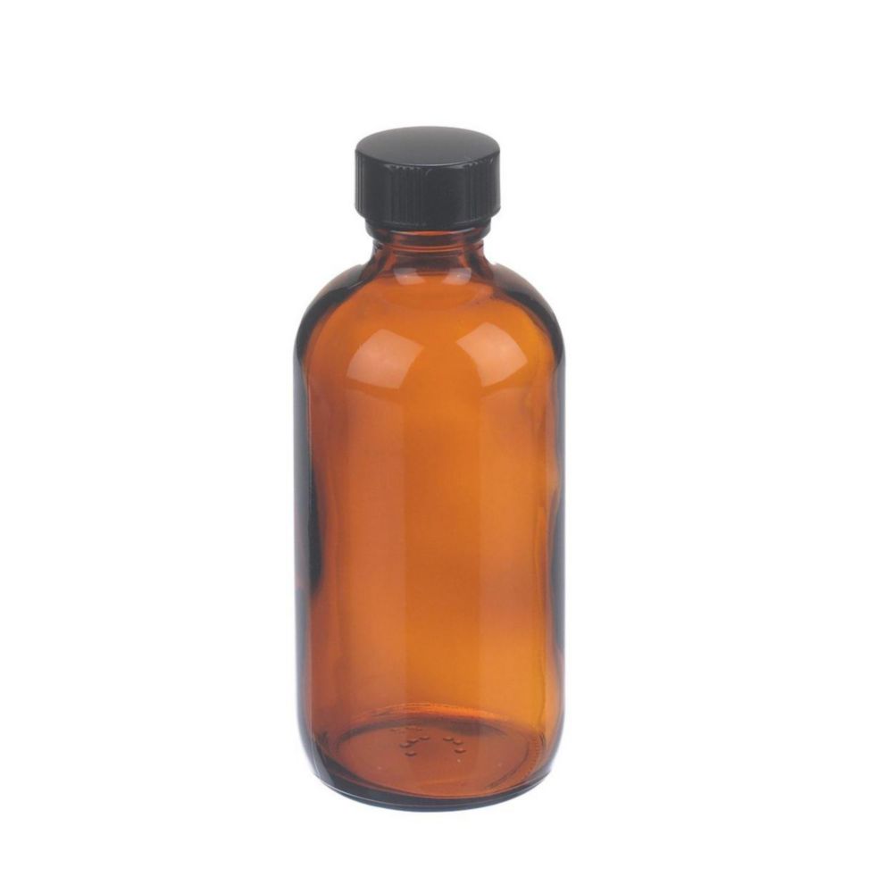WHEATON-Boston-Rundflaschen 125 ml amber, mit Schraubkappe,  (W216850) VE=24