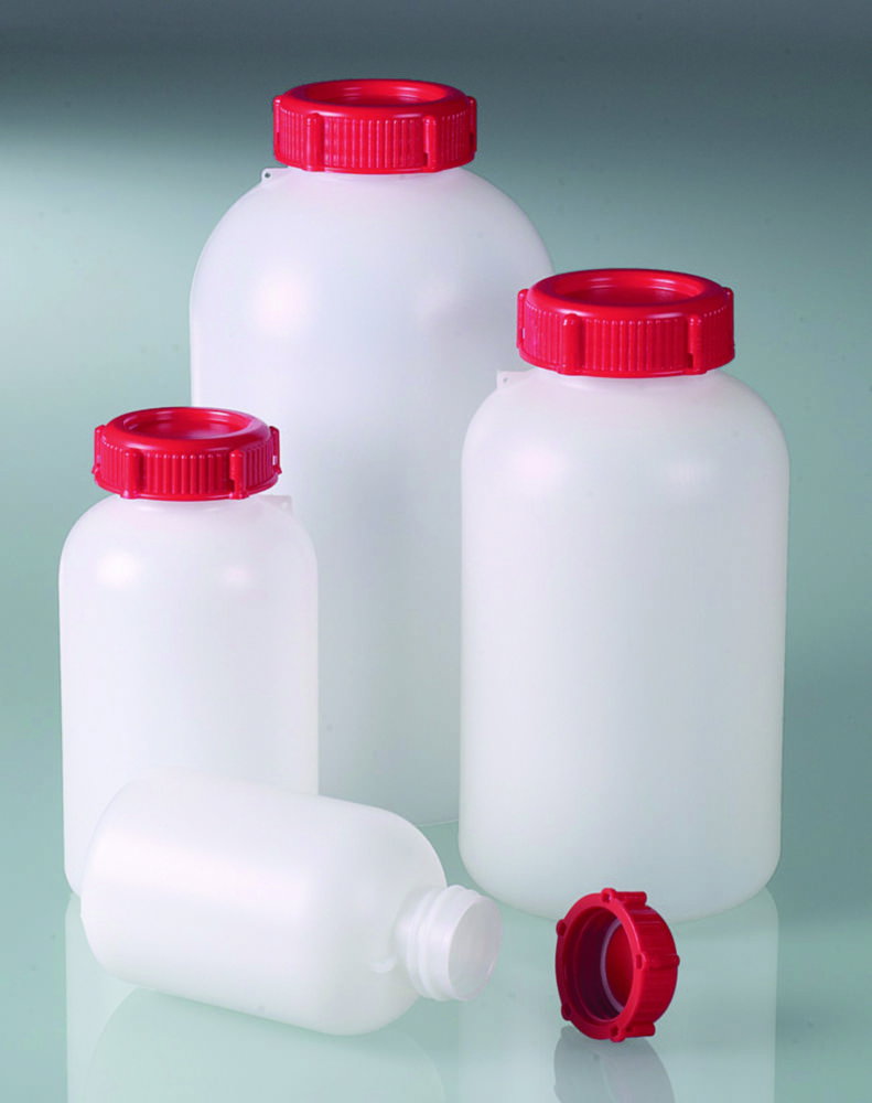 Weithalsflaschen, HDPE, plombierbar