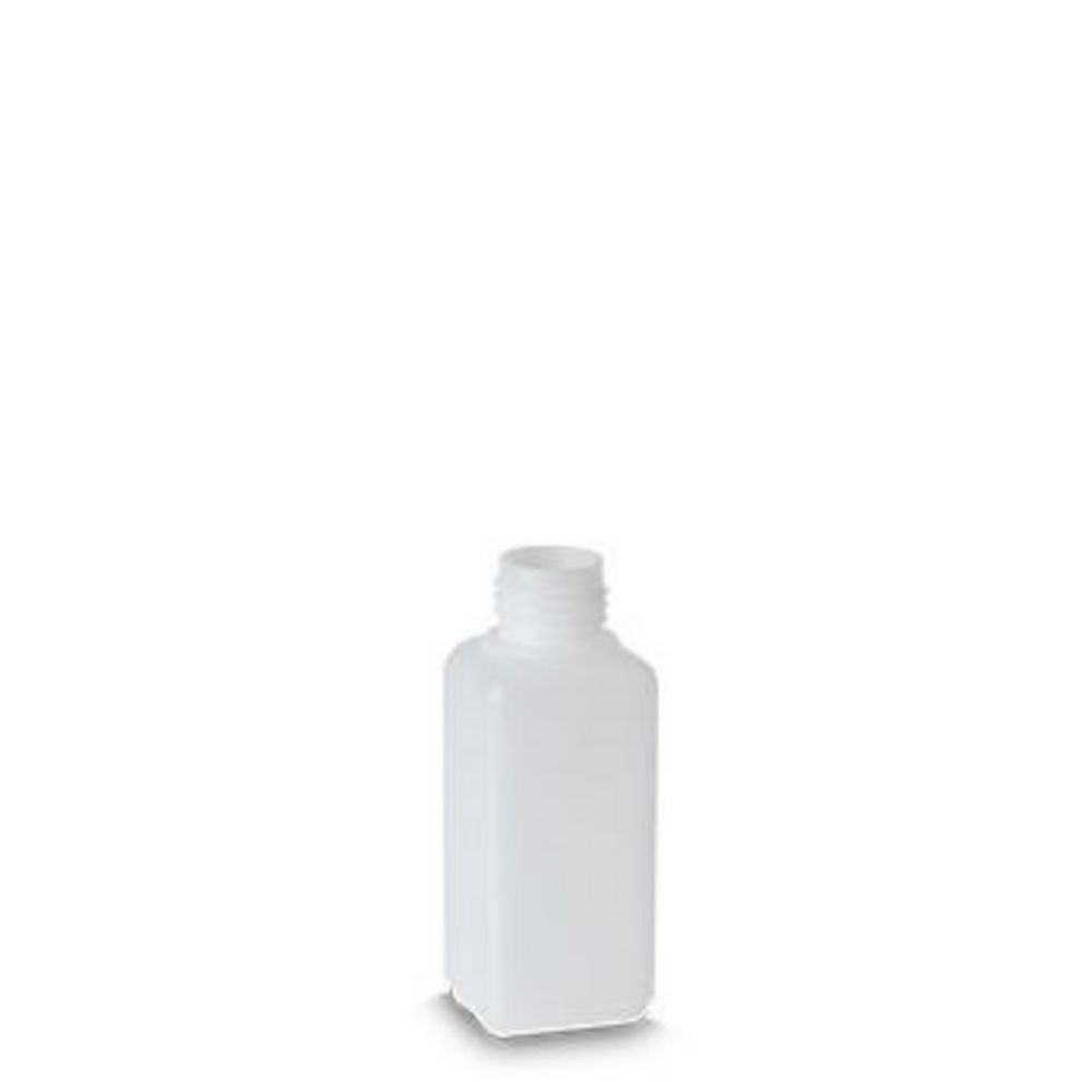 HDPE-Vierkantflaschen 500 ml natur, Gewinde 25, geriffelt, oh.UN-Zul., VE=312