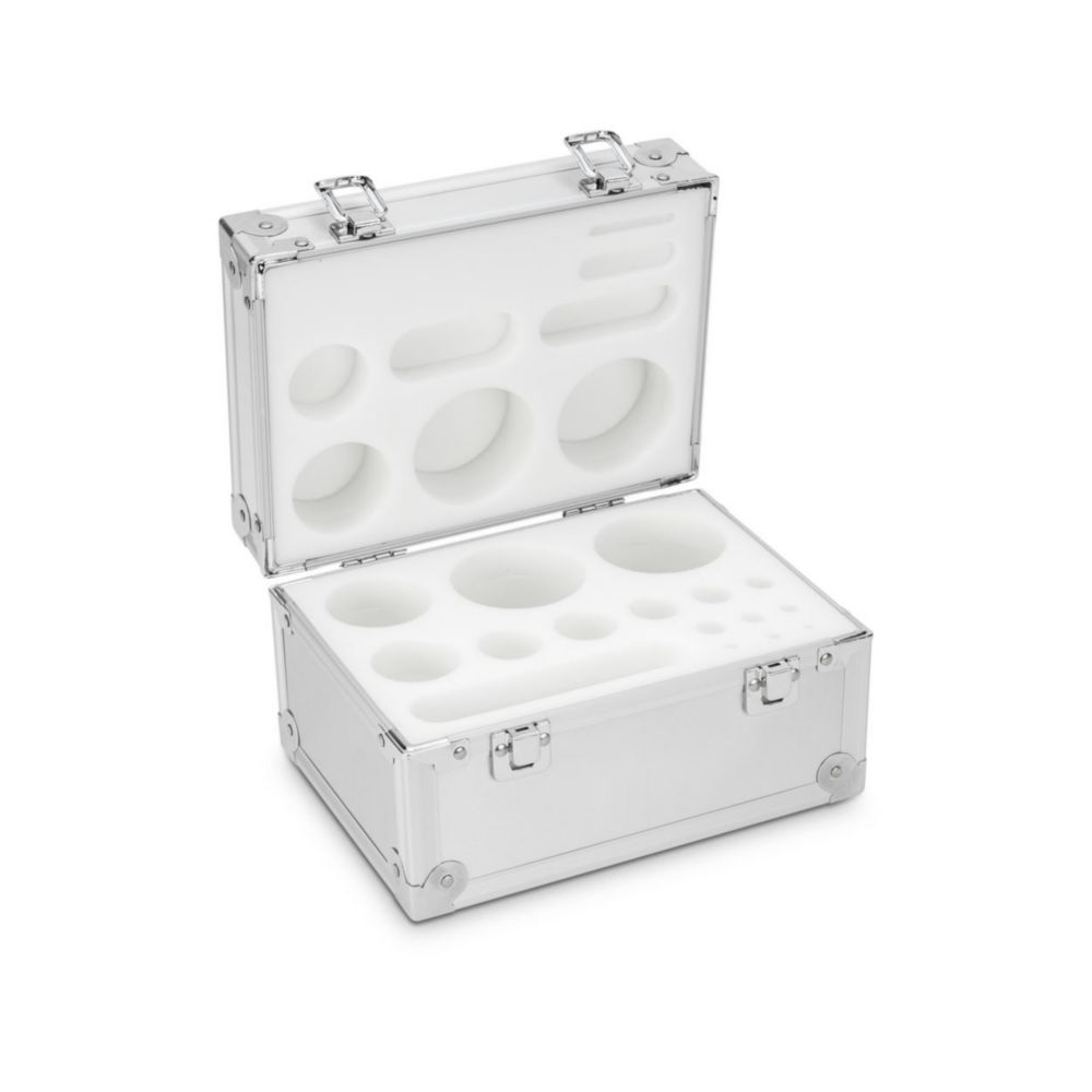 Aluminium-Gewichtsetui, 1 g - 2 kg für E1 - M2, Knopf/Kompakt