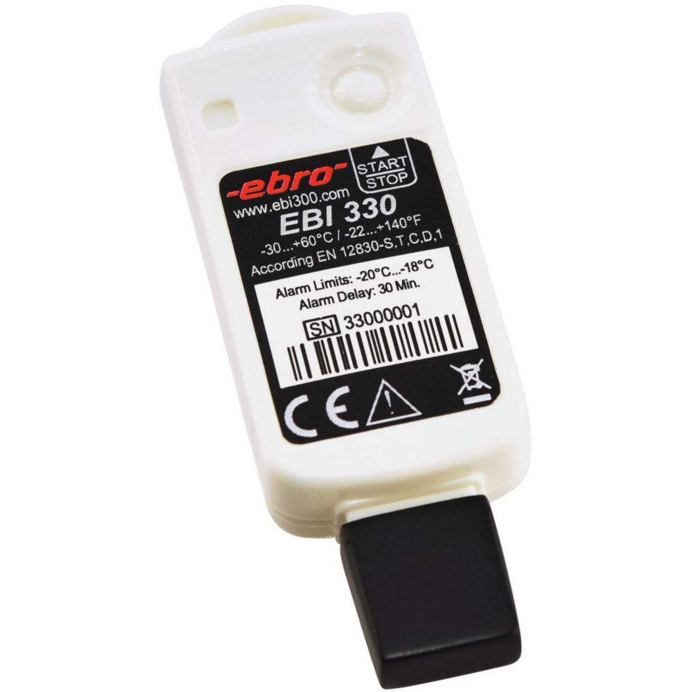 Einweg-Temperaturdatenlogger EBI 330-T30 -30...+60°C, 80x28x12mm, VE=10 ***Kennzeichnungspflichtig UN 3090***