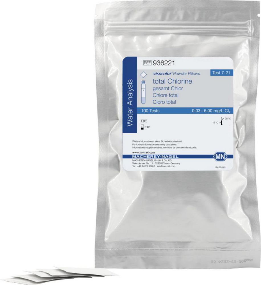 VISOCOLOR® Powder Pillows gesamt Chlor Reagenziensatz zur photometrischen Bestimmung Messbereich: 0,03-6,00 mg/L Cl2 100
