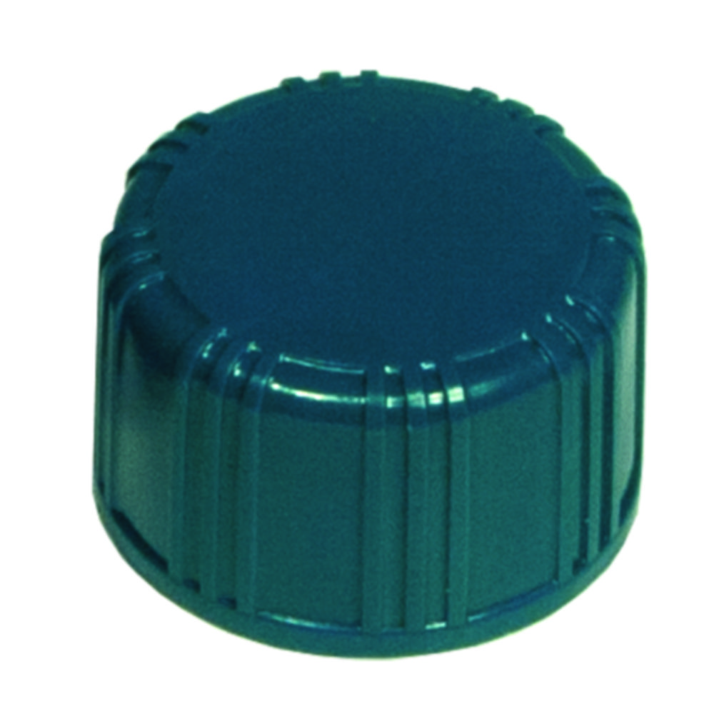 Schraubkappen N 20, PP, weiß 20-400, Loch, Silikon weiß/ PTFE beige, 45° shore A, 1,5mm, VE=100