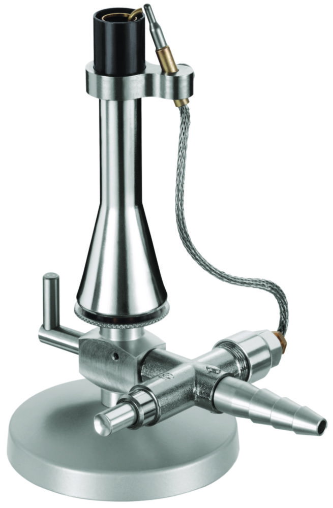 Teclubrenner für Erdgas mit Zündsicherung, Luftregulierung, Thermoelement, und Sparflamme, Gashahn, Kopf Ø 17 mm