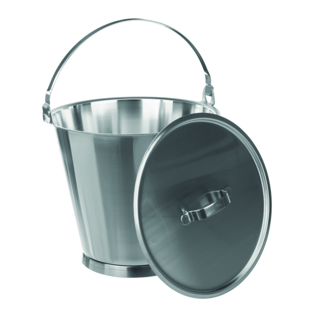 Eimer, 18/10-Stahl, mit Bodenring