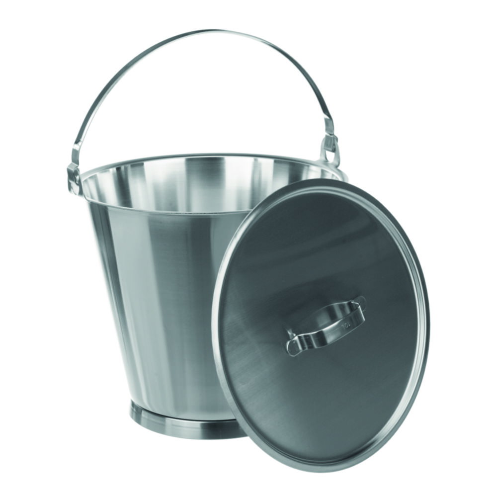 Eimer, 18/10-Stahl, mit Bodenring