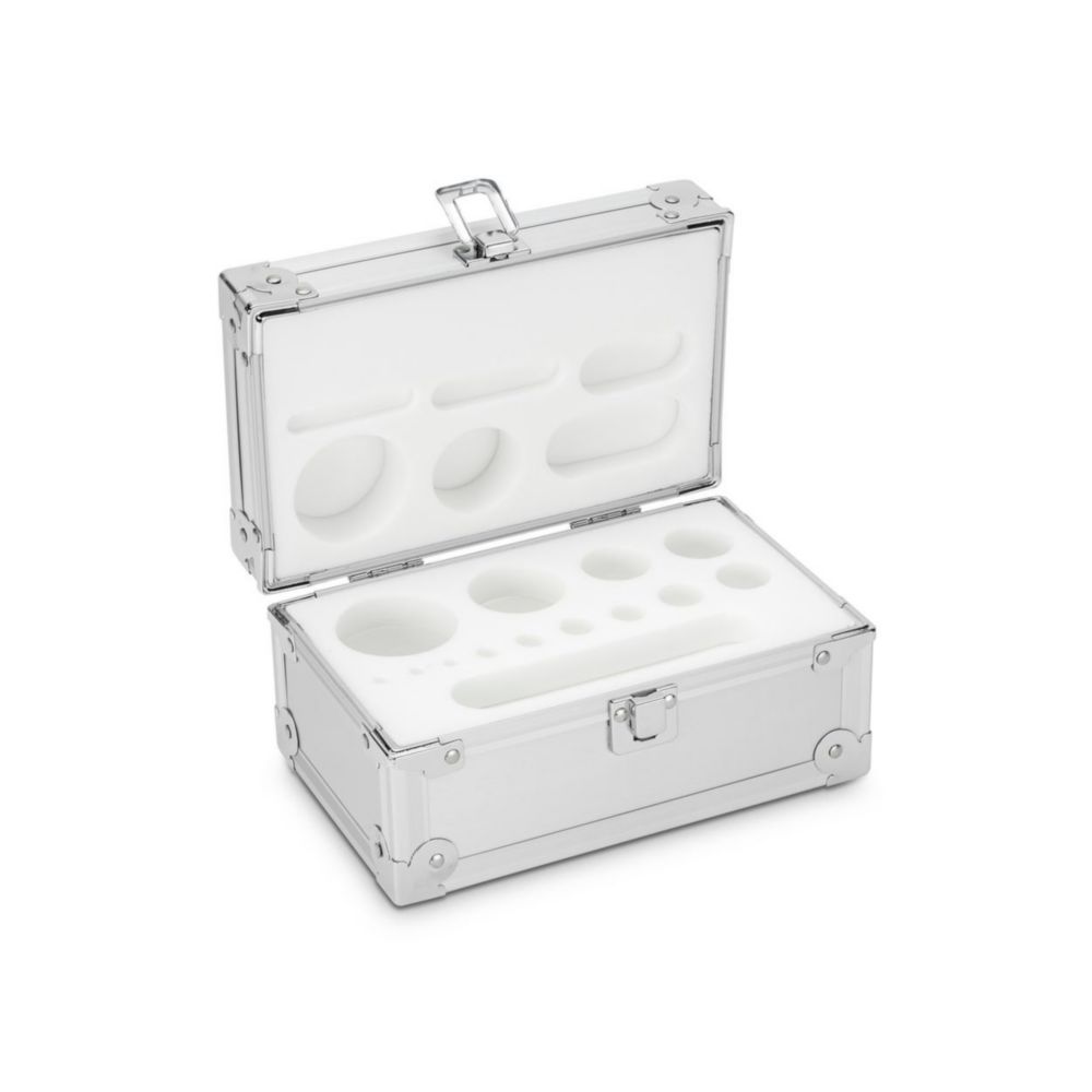 Aluminium-Gewichtsetui, 1 g - 1 kg für E1 - M2, Knopf/Kompakt