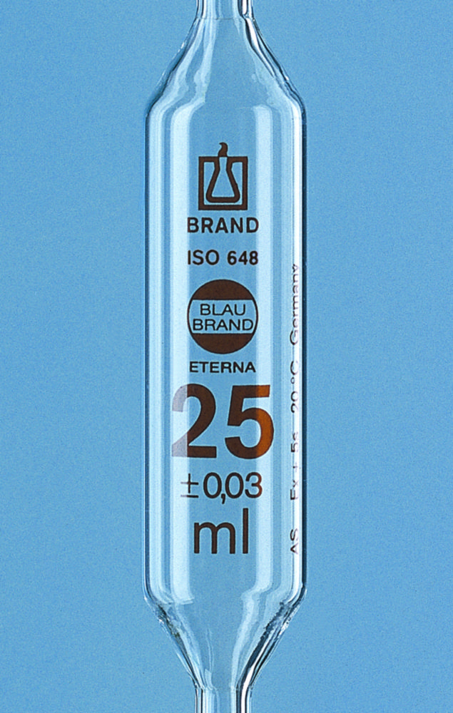 Vollpipetten, AR-glas®, Klasse AS, 1 Marke, braun graduiert | Nennvolumen: 10 ml, Länge: 440 mm, Toleranz: 0,020 ± ml