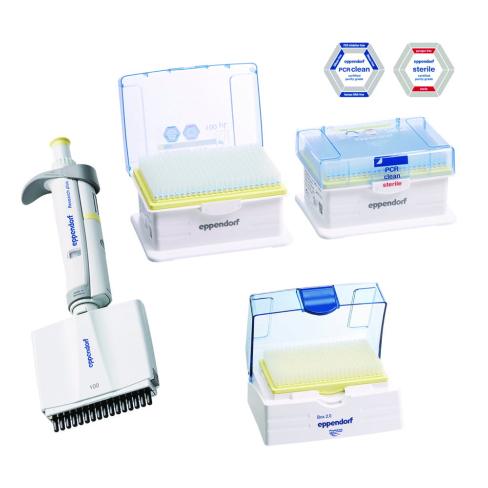 Mehrkanal-Mikroliterpipetten Eppendorf Research® plus, variabel, Starter Set | Typ: Research® plus, Beschreibung: 16-Kanal Starter Set