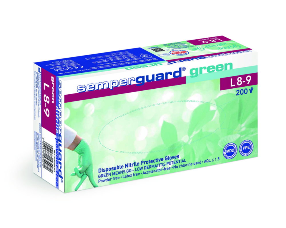 Einmalhandschuhe, Semperguard® Green, Nitril | Handschuhgröße: L, Länge: 240 mm, Dicke: 0.06 mm