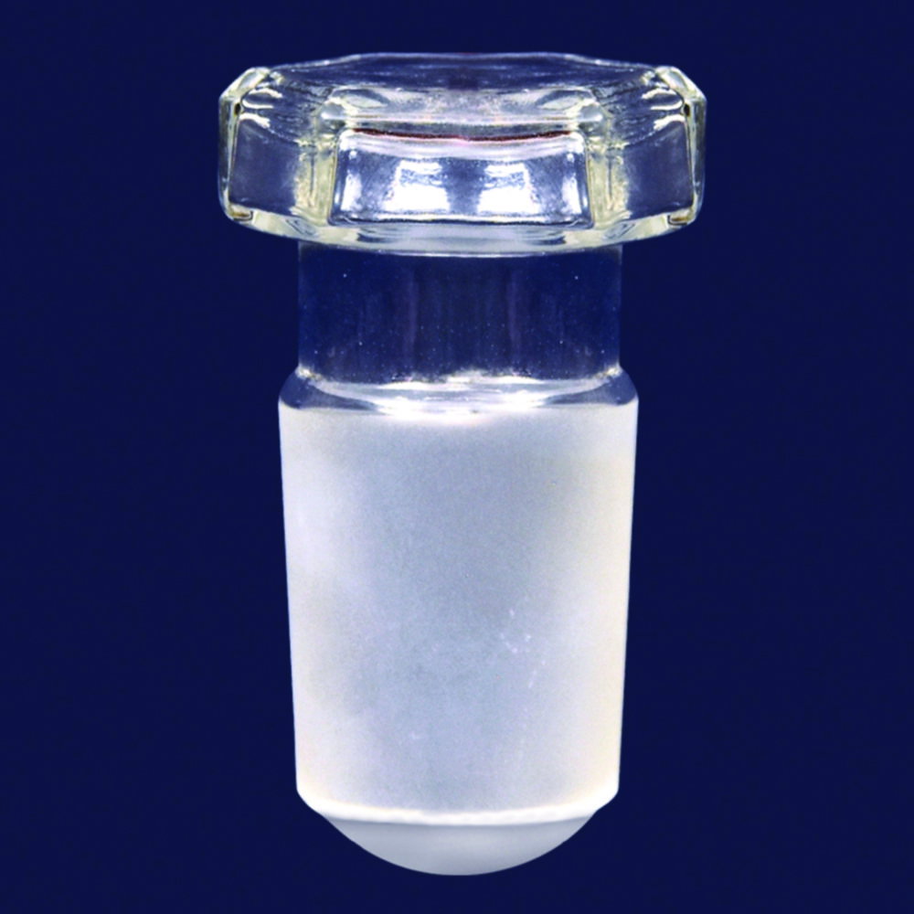Stopfen, sechskant, Borosilikatglas 3.3
