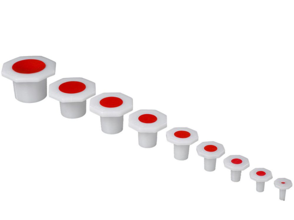 PE-Stopfen NS 34/35, 31x34,5 mm hohl mit Dichtringen und Achtkant-Griff