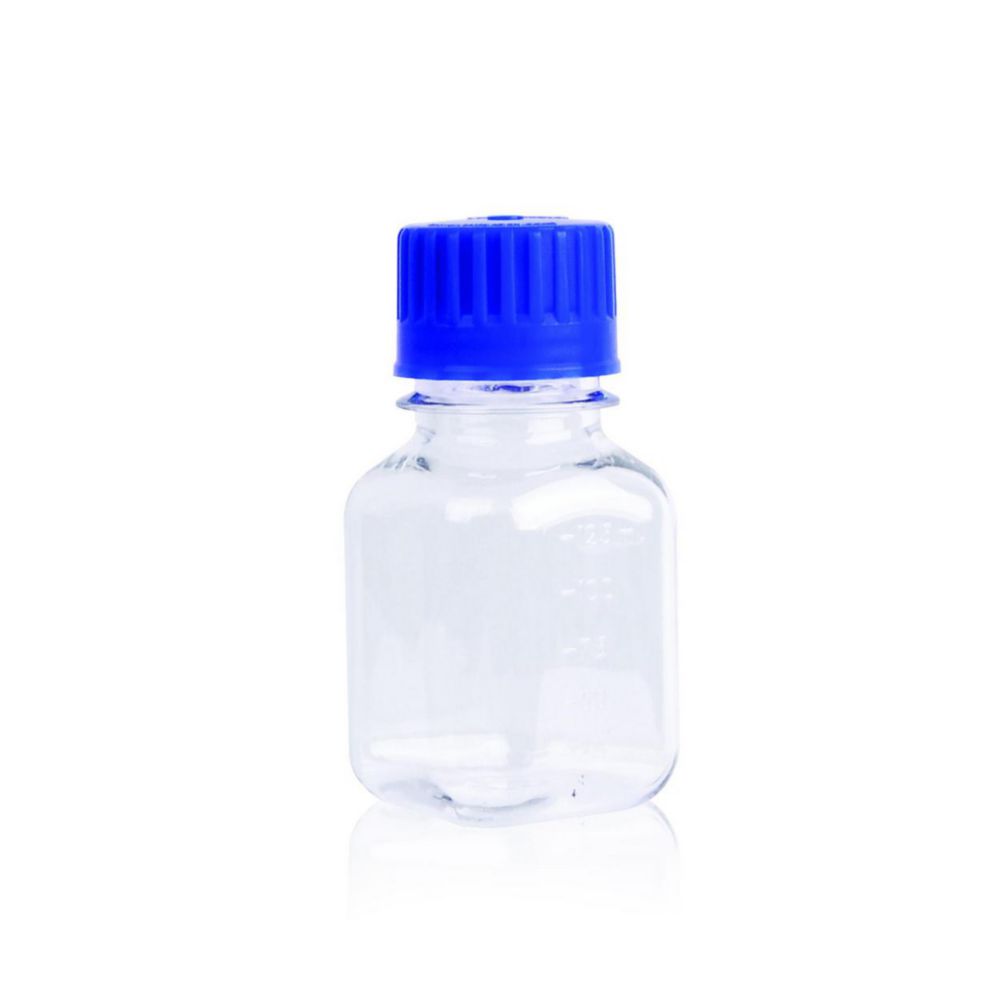 Medienflaschen 125 ml, viereckig PETG, steril, VE=24