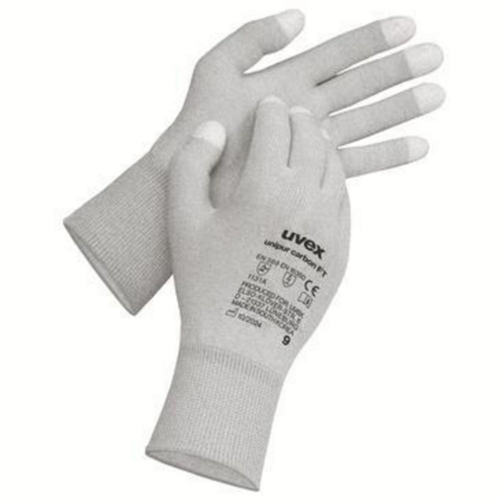 Montagehandschuhe unipur carbon FT Gr.6, grau, schwarz, weiß, Elastomer-Beschichtung, Paar