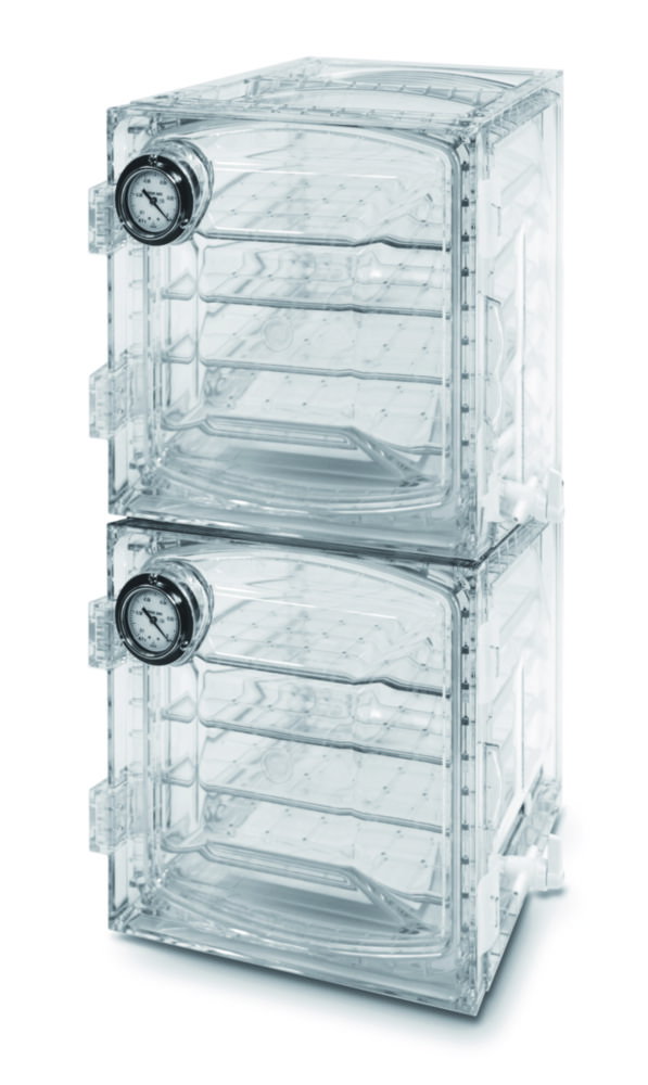 LLG-Vakuum-Exsikkatorschrank, Polycarbonat, kubische Form, "Heavy Duty"