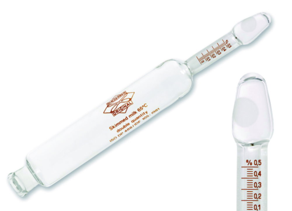 Magermilch-Butyrometer, Birne offen