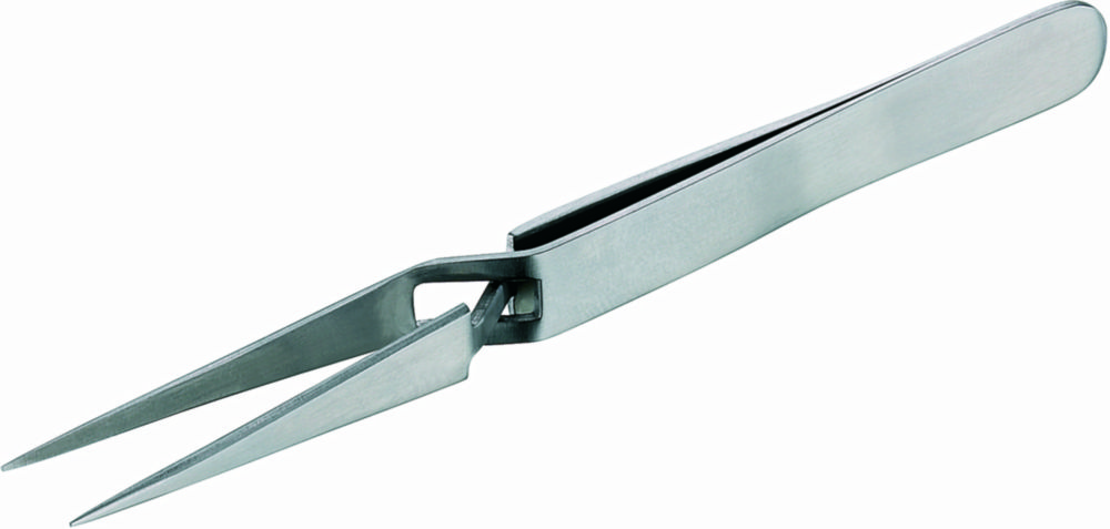 Pinzette rostfrei, selbstspannend, gerade, spitz, 120 mm