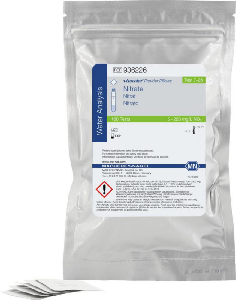 VISOCOLOR® Powder Pillows Nitrat Reagenziensatz zur photometrischen Bestimmung Messbereich: 1,0 - 50 mg/L, VE=100