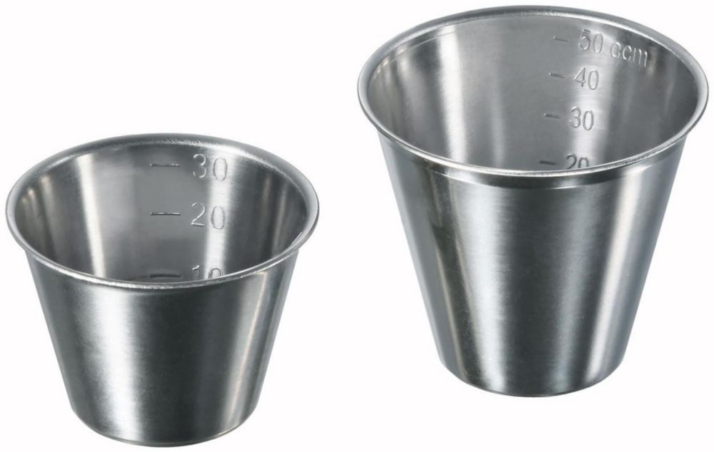 Becher, 51 X 35 mm (Ø X H), 30 ml, rostfreier Edelstahl, graduiert