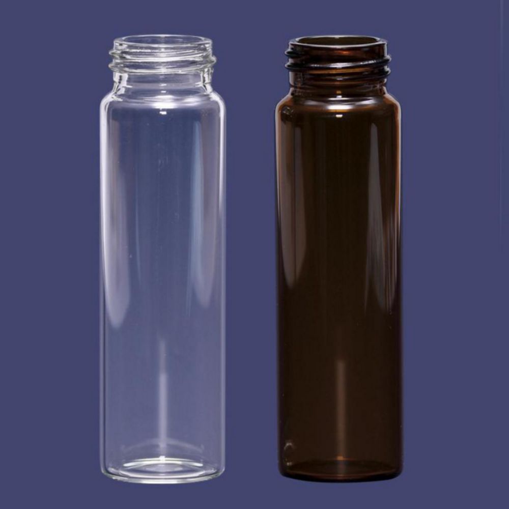 Fläschchen 40 ml, N24, braun 27,5x95 mm, ohne Schraubverschluss, VE=100