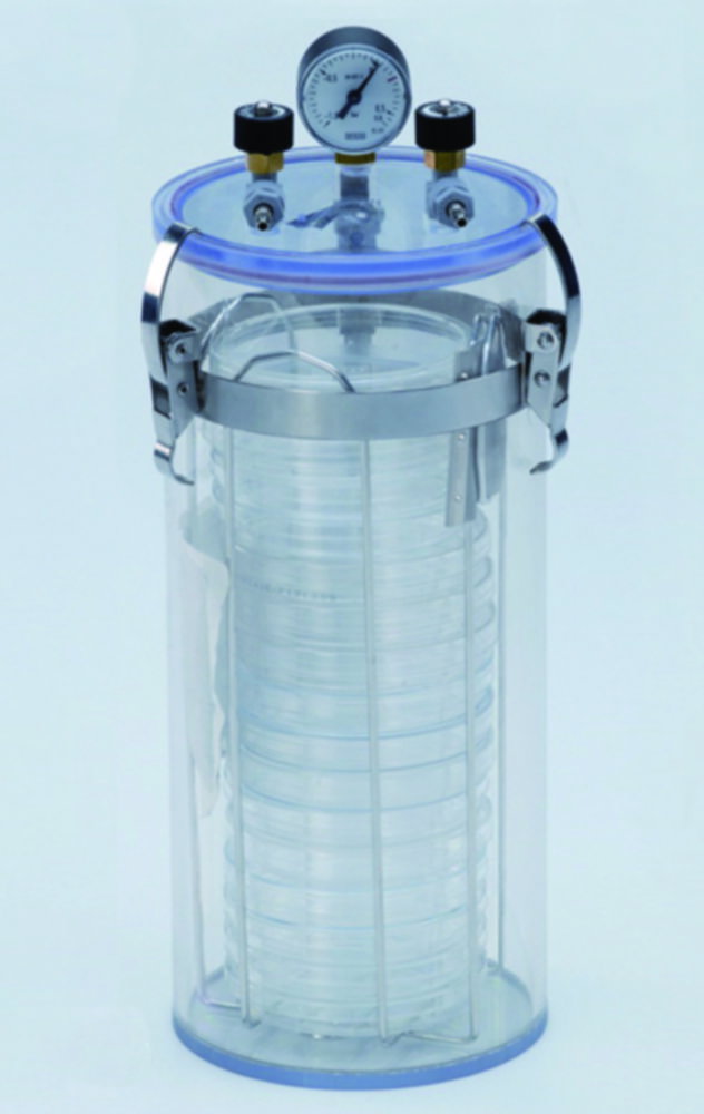 Anaerobengefäß aus PC, mit Manometer