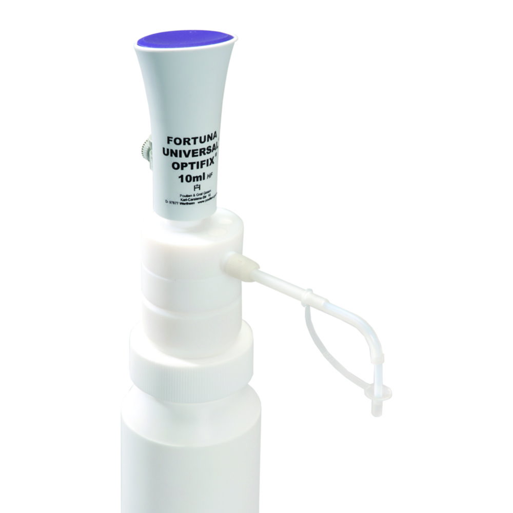 Flaschenaufsatz-Dispenser FORTUNA UNIVERSAL® OPTIFIX® HF | Typ: HF-33, Dosiervolumen: 1 ... 5 ml, Teilung: 0.1 ml