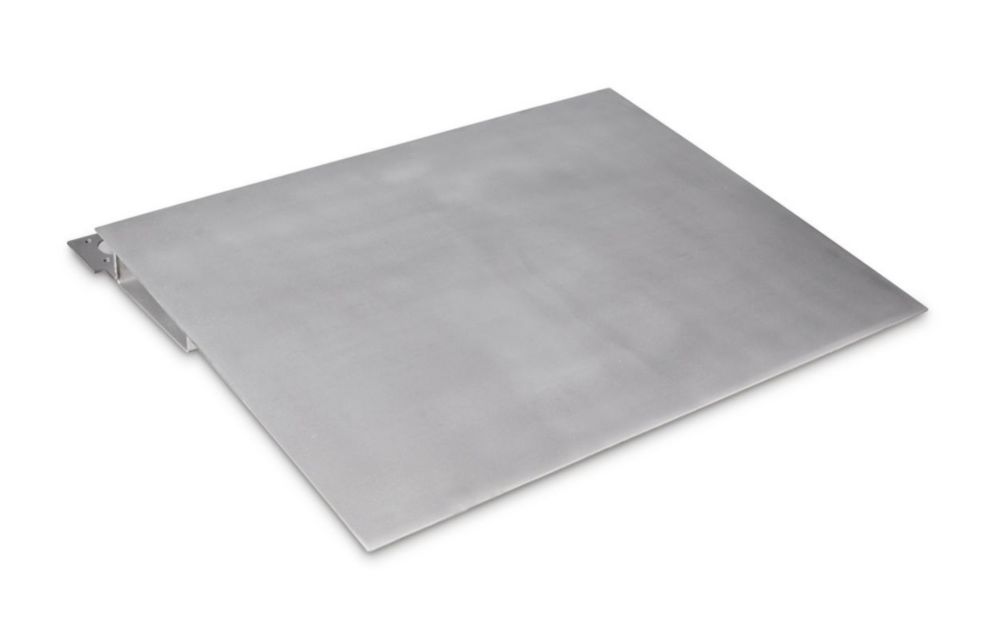 Auffahrrampe inkl. Fixierblech zur beidseitigen Befestigung an der Wägebrücke, Edelstahl, BxTxH 1000x750x85 mm