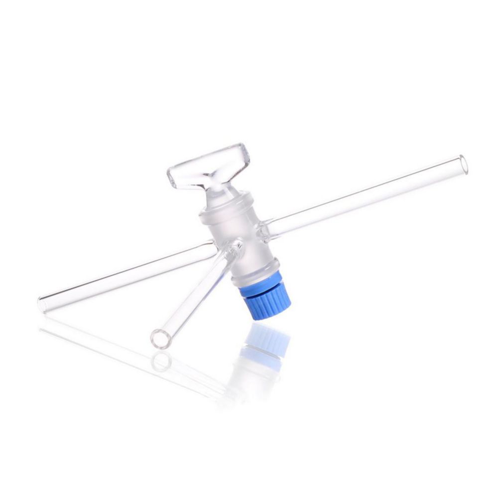 Dreiweghahn kompl. mit SBW-Küken T-Bohrung 2,5 mm, NS 18,8 DURAN