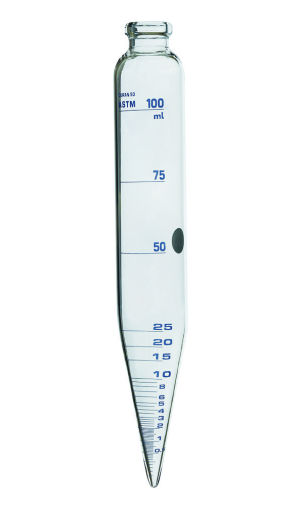 ASTM-Zentrifugengläser, zylindrisch, unten konisch, Borosilikatglas 3.3