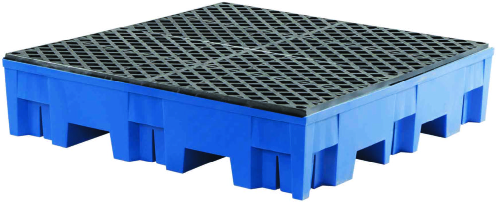 Auffangwanne PE, blau PE-Gitterrost 1240x1240x270mm