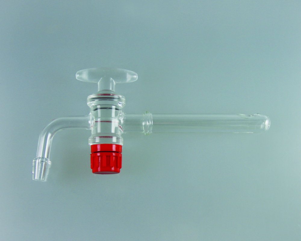 Absperrhahn für LLG-Exsikkatoren, Kalk-Soda Glas