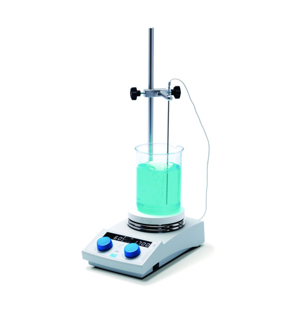 Magnetrührer AREX 6 Digital PRO, mit PT100-Temperaturfühler, Stativstange und Stativklemme | Typ: AREX 6 Digital PRO, Anzahl Rührstellen: 1, Max. Rührmenge: 20 l