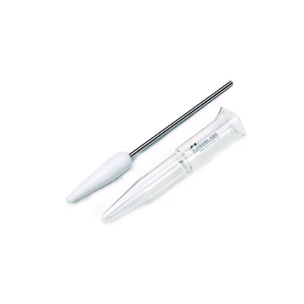 Homogenisatoren, PTFE-Pistill, mit Erweiterung als Überlauf, mit Ausguss